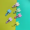 Novo Macaron Infantil BB Clip Acessórios de Cabelo Feminino Peça Única Laço Florido Grampo de Franja Presilha de Cabelo Fofa Presilha de Cabelo Colorida Arco-Íris