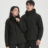 Ropa de asalto tres en uno para exteriores, ropa moderna a prueba de frío para hombres, ropa de esquí de dos piezas para mujeres, a prueba de viento, impermeable, con logotipo personalizado