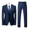 Terno Terno Masculino Estilo Coreano Slim-fit Terno de Negócios Masculino Três Peças Profissional Traje Formal Traje do Padrinho Traje de Casamento do Noivo