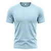 Camiseta de verano casual para hombre, de manga corta, cuello redondo, transpirable, secado rápido, de lino y algodón, para deportes al aire libre y fitness, transfronteriza europea y americana