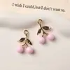 Verão fresco simulação fruta cerejas cereja diy pingente estéreo acessórios brincos brincos femininos material atacado