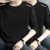 Nueva colección Primavera/Otoño 2026: camiseta base elástica para hombre, camiseta de manga larga con cuello redondo, ropa de moda para primavera/otoño