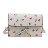 Bolsa de Mão Fashion Cereja Fresca para Mulheres Primavera/Verão 2025 Nova Tendência Bolsa Transversal para o Dia a Dia Elegante Doce Pequena Quadrada