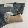 Bolso de axila tejido tipo baguette de verano para mujer 2026 nuevo moda elegante bolso de hombro versátil bolsa de paja ins moderna