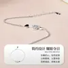 Pulsera Redonda de Plata de Ley S925 con Diamante Individual para Mujer, Lujo Accesible, Moderna, Sencilla y Versátil, Pulsera de Diamante con Forma de Corazón, Regalo para el Día de San Valentín Chino