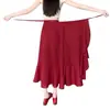 Falda de Gasa con Volantes de una Pieza para Mujer, de Longitud Media, con Lazo, Color Sólido, Falda Cruzada Protectora del Sol, Falda Bohemia de Playa