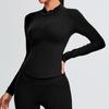Traje de Yoga de Manga Larga para Otoño e Invierno para Mujer con Media Cremallera, Ajustado, para Entrenamiento Deportivo, Camiseta, Delgado, Transpirable, Traje de Fitness