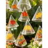 Área de Arte de Jardín de Infancia Lámina de Plástico PVC Adorno Colgante Transparente Creación Ecológica DIY Infantil Adorno Colgante Lámina para Pintar Forma de Cono Triángulo