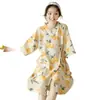 Bata de Verano para Mujer Estilo Ins Transfronterizo con Tirantes, Bata de Baño Fina Sexy Larga Estilo Japonés Dulce, Ropa de Casa de Manga Corta