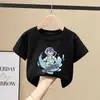 2029 # Ropa Infantil Niños Camiseta de Algodón Puro Niños Estilo Manga Corta Mediana y Grande Niños Tops de Algodón Puro Dibujos Animados Niñas Verano Holgado