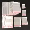 Material DIY para Pendientes Agujero para Colgar Bolsas Transparentes de OPP Pequeñas, Medianas, Grandes Tamaños Bolsas para Empaque de Pulseras Collares Múltiples Especificaciones 200 Piezas por Paquete