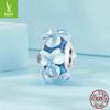 Cuentas de vidrio azul flor Ziyun original de plata para pulsera DIY, cuentas sueltas de plata s925 de alta calidad, frescas
