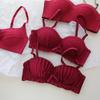 Rojo Suerte Año de Vida Rojo ropa interior niña pecho pequeño realce sexy sin aro sujetador de boda para novia traje