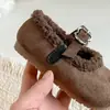 Zapatos Birkenstock para niños, zapatos de algodón afelpado para niñas, zapatos de algodón de doble capa para bebé 2026, mocasines cálidos esmerilados de moda