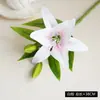 Mini ramo de flores artificiales de lirio de 3 cabezas de PVC para decoración de escenas, flores de lirio de alta gama para bodas, flores artificiales
