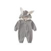 Mameluco de algodón puro para primavera y otoño para niños y niñas, mameluco de una pieza para bebé recién nacido, ropa de bebé con lindas orejas de conejo