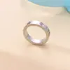 Joias de Comércio Exterior ins Moda Anel Feminino de Aço Titânio Banhado a Ouro Ouro Rosa Seis Diamantes Par de Anéis de Casal Anel de Dedo Totalmente Diamantado