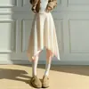 Falda de Punto Irregular para Mujer, Otoño e Invierno, Talla Pequeña, Cintura Alta, Adelgazante, Diseño Elegante, Falda Midi