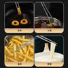 Palillos creativos de acero inoxidable 304 antideslizantes y antiescaldaduras con mango de aleación para fideos calientes y fritos alargados.