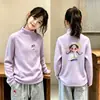 Camiseta feminina de manga comprida escovada camada base outono roupas 2026 Chegadas Novas Outono/Inverno Roupas quentes infantis peça íntima top