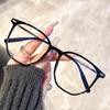 Óculos Ultra Leves de Armação Grande Que Realçam a Aparência do Rosto, Óculos Sem Grau Anti Luz Azul, Podem Ser Personalizados com Lentes de Grau, Óculos Mistos Sem Grau Banho de Ouro Tr