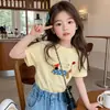 Camiseta de Manga Corta 100% Algodón Puro para Niños Verano Nuevo Estilo Tops Casuales de Media Manga para Niños Pequeños y Medianos