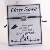 Novo Cheer Games Ginástica Dança Cheer Cheerleaders Feito à Mão Linha de Cera Tecida Ajustável Pulseira de Cartão