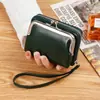 Billetera Nueva Transfronteriza Moda Femenina Correa de Muñeca Billetera Corta para Monedas Bolso con Clip de Gran Capacidad Porta Tarjetas Billetera