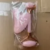 Conjunto de Massageador Roller de Cristal Rosa, Massageador Facial, Ferramenta de Raspagem de Beleza para Massagem de Lifting Facial Não de Jade