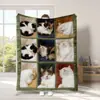 Manta retro de gato lindo más vendida en Amazon transfronterizo con estampado digital de imágenes de mascotas, cubierta de felpa