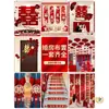 Set de Decoración para Habitación de Boda Calcomanías Rojas con Carácter 'Xi' para Puerta Suministros Completos para Boda Decoraciones de Boda Habitación de la Novia Habitación del Novio Carácter Rojo 'Xi'