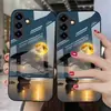 Adequado para capas de celular Samsung S26 ULTRA, design A57 Lua do Lago, capas protetoras S24, capas de vidro temperado A06, A07