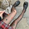 Elementos de Natal estampa pequena fofa doce carne preto sexy primavera e verão meia-calça fina senhoras
