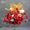 Flor vermelha em vaso de casamento Flor de Caminho Flor de Casamento Bola Floral Coluna de Flores Laranja Flores Decorativas de Fundo Adereços Chineses