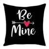 Nuevo Rosa Amor Día de San Valentín Atmósfera Festiva Gatito Lindo Elementos de Letras Atmósfera del Hogar Funda de Almohada Mayoreo