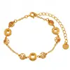 Nova Tendência Nacional Chinesa Moda Anel Redondo Caractere Fu Pulseira de Aço Titânio para Mulheres Exquisita Versátil Banhado a Ouro Toque de Luxo Joia Estilo Ins