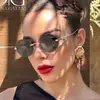 Novos óculos de sol sem aro com corte a laser, estilo europeu e americano, óculos de sol redondos da moda de alta qualidade, óculos de rua únicos e versáteis