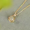 Yuebao Joyería Jade Hetian Natural Plata de Ley S925 Chapado en Oro Sodalita Bolsa de la Suerte Cuentas Redondas Joyería de Lujo Ligero Diseño de Moda Colgante