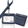 Portatarjetas de identificación de alta gama, Portatarjetas de cuero hecho a medida, Insignia de empleado personalizada, Permiso de trabajo, Insignia de trabajo de piel de vaca, Insignia