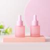 Frasco de hombro plano Macaron de 20 ml color veta plateada, frasco para aceite esencial esmerilado semitranslúcido, frasco gotero para líquido de esencia