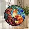 Raposa Cruza Pinha Vidro Pingente Colorido Ornamento de Vidro para Casa Decoração de Janela Jardim Pegador de Sol