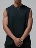 Camiseta sem Manga Masculina Verão Solta Colete Casual Pulôver Top Cor Sólida Masculino Verão Estilo Americano Colete Esportivo