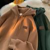 Sudadera con capucha de albaricoque para niños, primavera y otoño, americana, tendencia pesada, regular, para adolescentes, de moda, pulóver suelto para uso diario.