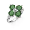 Anillo de Plata de Ley S925 Chapado en Oro K con Diseño de Trébol de Cuatro Hojas para Mujer, Diseño de Nicho, Sensación de Alta Gama, Anillo Elegante y Versátil