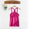 Camisola das meninas de verão Colete infantil Cor de doce fino Pequeno e médio tamanho Calcinha infantil Y-word Underwear Top de algodão para proteção da barriga