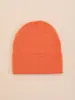Gorro de punto liso de color sólido, circunferencia de cabeza grande, unisex, gorro cálido de doble capa