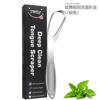Limpiador de lengua tipo abanico de acero inoxidable para eliminar la halitosis, cepillo para limpiar la lengua, herramienta para limpiarla, raspador de lengua con mango ancho europeo y americano.