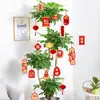 Decorações de inauguração, plantas verdes, plantas em vasos, enfeites pendurados, decoração de casa nova, etiquetas penduradas, suprimentos para cerimônia de mudança