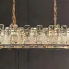 Lámpara de araña de lujo para sala de estar, lámpara de cristal galvanizado de arte en hierro para dormitorio principal, lámpara moderna, simple y elegante para comedor, diseño creativo