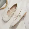 Sapatos Mary Jane estilo chinês para mulheres, novo modelo outono 2026, estilo delicado, perfeitos com saias e qipao estilo francês, sapatos de salto baixo rasos requintados